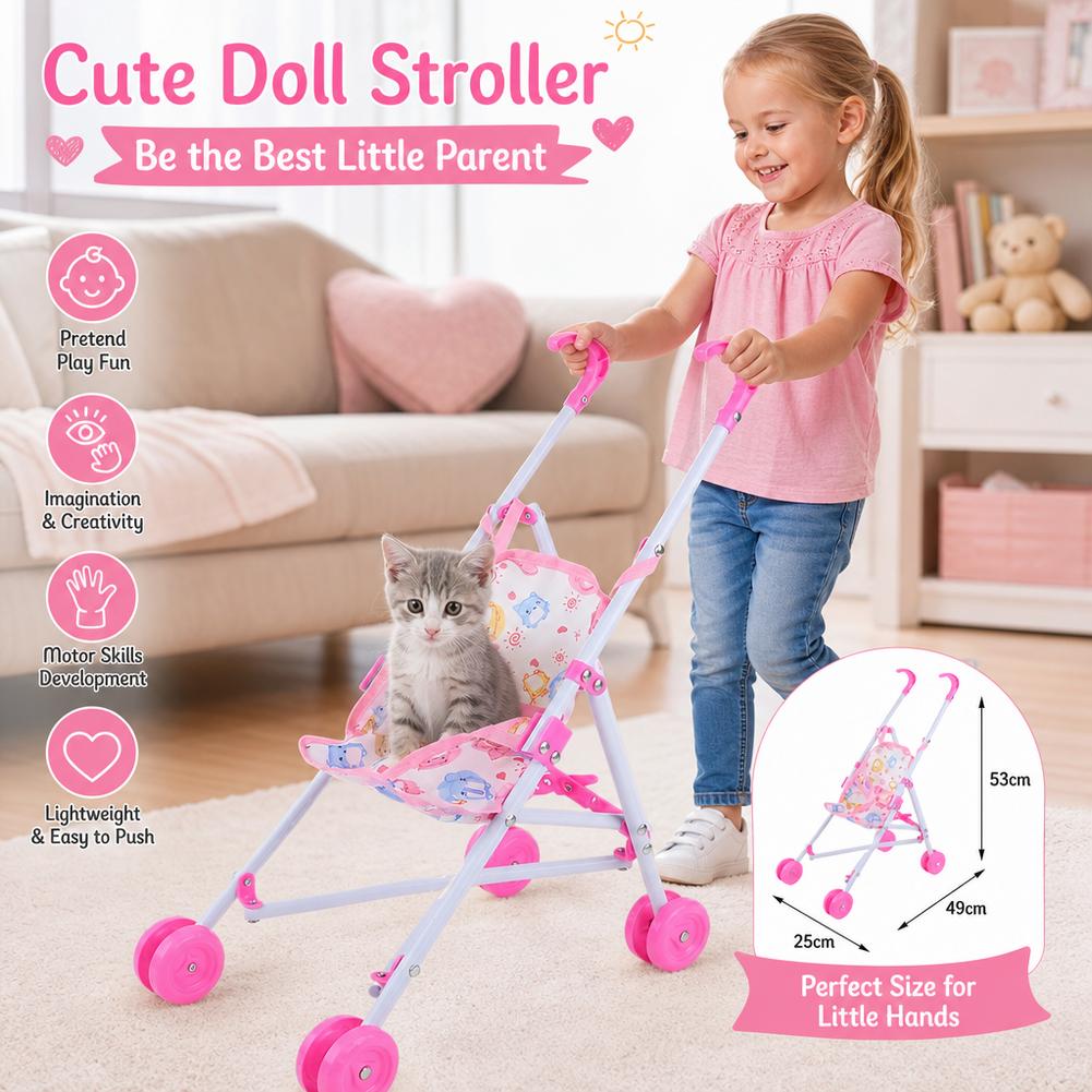 Wózek dla lalek różowy, intera – Baby Nursery Trolley recenzja i cena